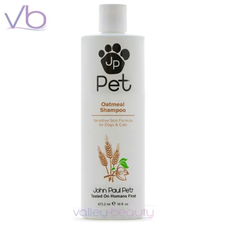 Antonia said&nbsp;John Paul Pet Oatmeal Shampoo (pictured) has a strong smell of almonds, but left Herbie squeaky clean